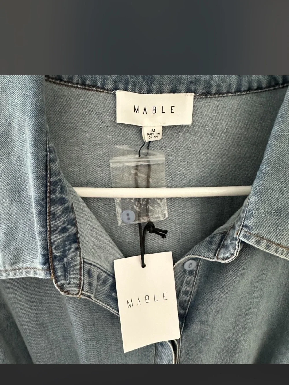 Mable Light Wash Denim romper - Blue - Picture 2 of 2